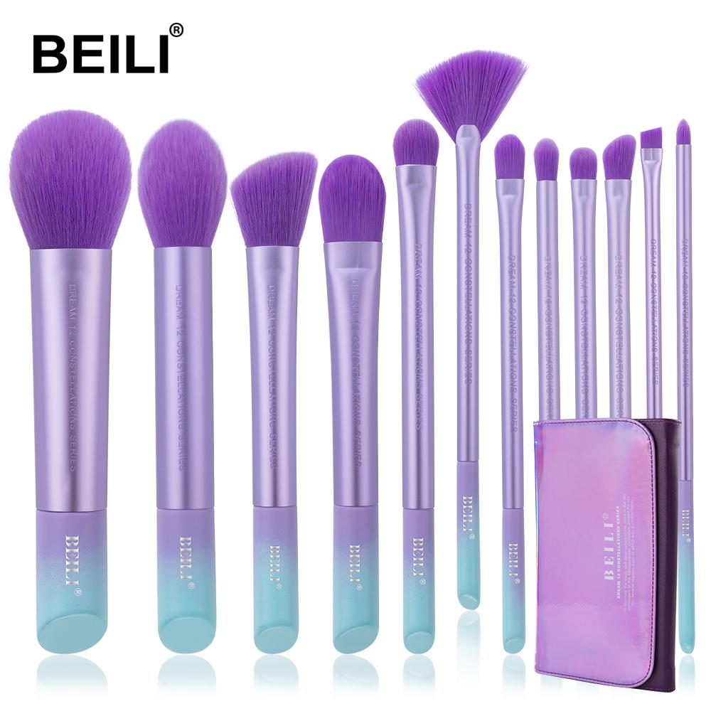 amazon 12pcs purple makeup cosmetic brush set